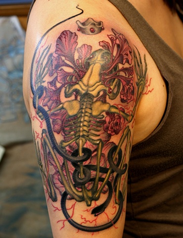 Awesome skeleton arm tattoo