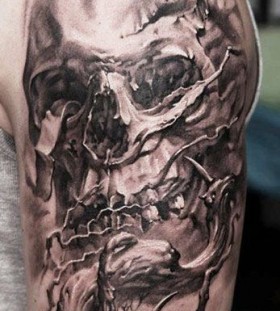 Awesome skull tattoo by Dmitriy Samohin