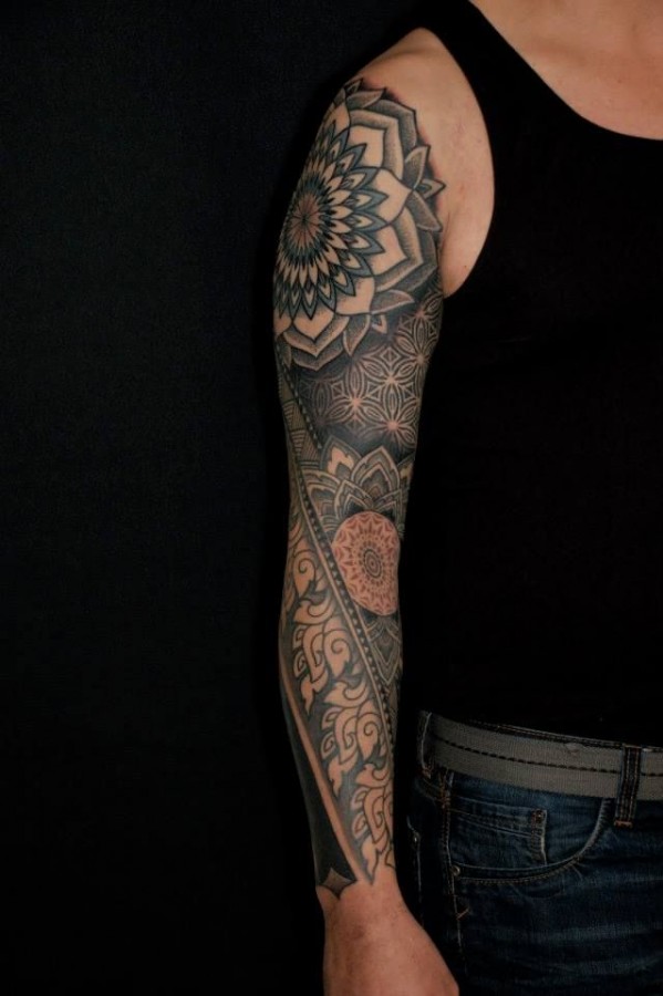 Awesome sleeve tattoo by Gerhard Wiesbeck