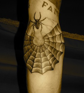 Awesome spider web arm tattoo