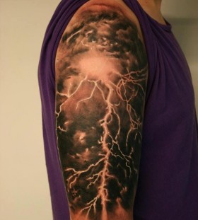 Awesome thunderstorm arm tattoo