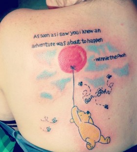 Awesome winnie the pooh back tattoo