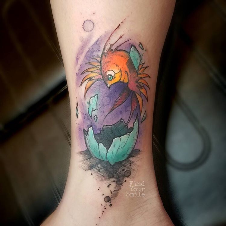 baby phoenix sketch style tattoo by findyoursmile