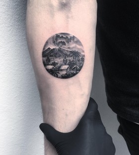 bali-volcano-circle-tattoo