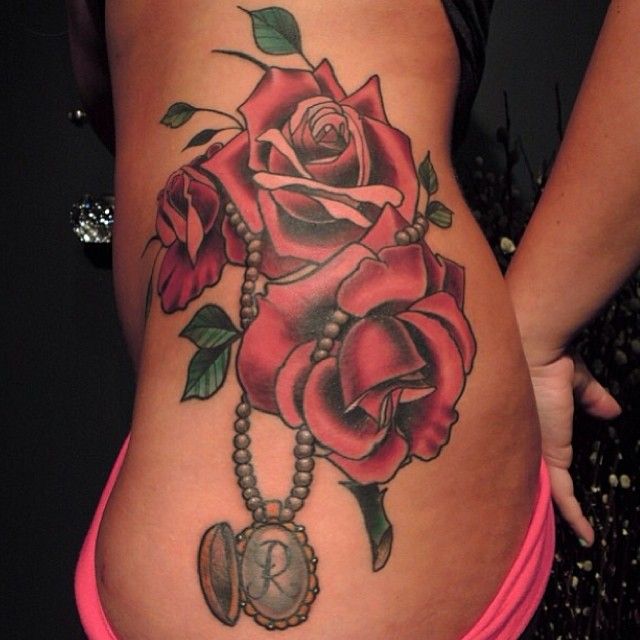 Beautiful roses tattoo by Jon Mesa