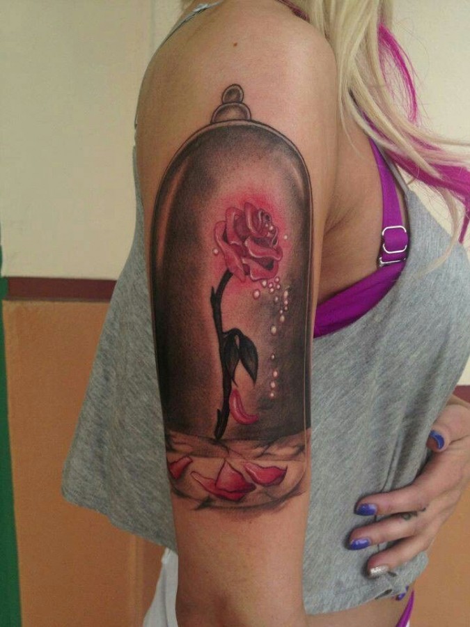 Beauty and the beast rose tattoo