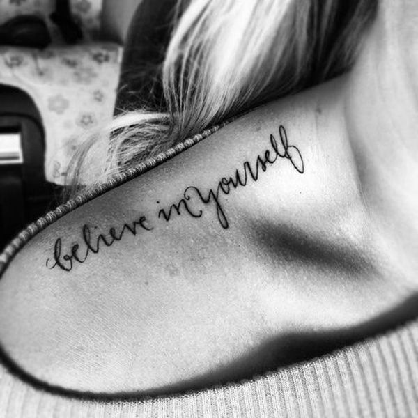 Believe in yourself shoulder tattoo