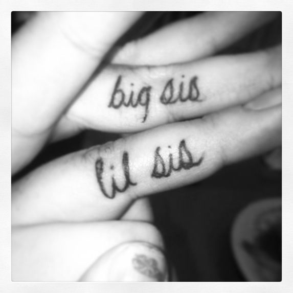 Big and lil sis family love tattoo