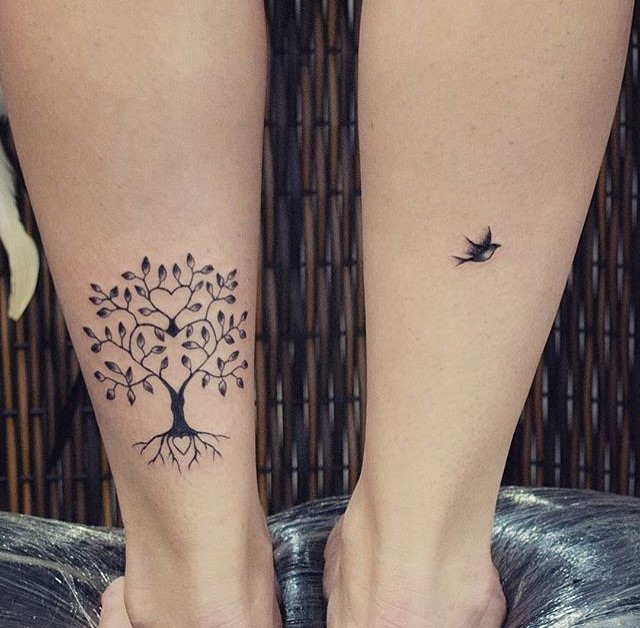 bird and tree tattoo by brunomazambane_