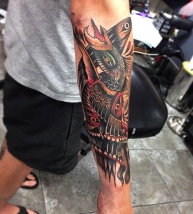 Bird arm tattoo by James McKenna