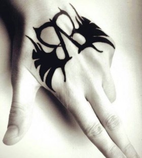 Black finger's bride tattoo