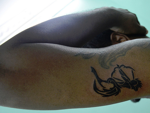 Black ink sagittarius tattoo design