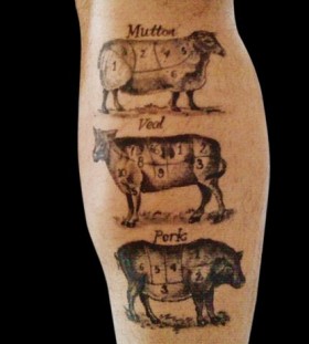 Black pork and other food tattoo