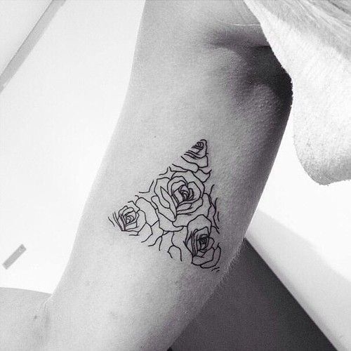 Black rose triangle tattoo