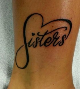Black sisters family love tattoo