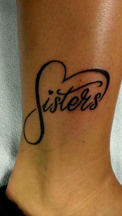 Black sisters family love tattoo