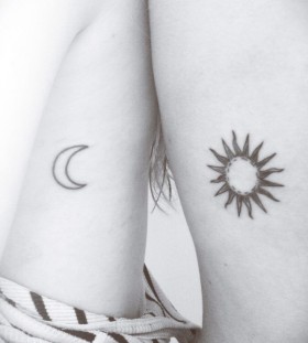 Black sun family love tattoo