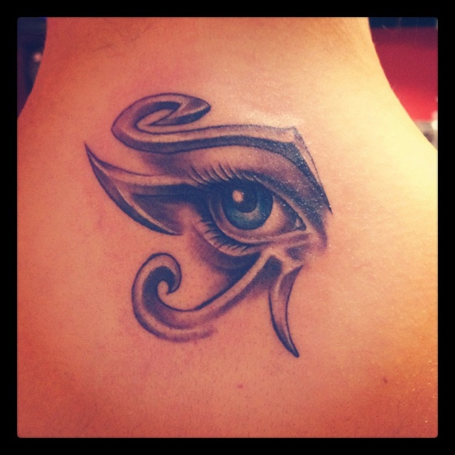 Blue eye egyptian eye tattoo