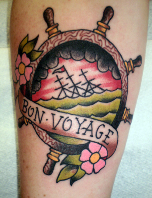 Bon voyage wheel tattoo