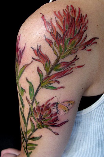 Botanical tattoo by Esther Garcia