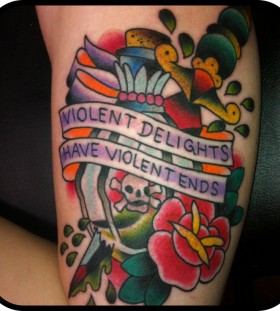 Bottle of poison and quote tattoo