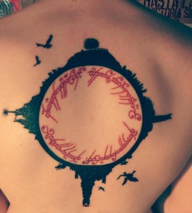 Brilliant lord of the rings theme tattoo