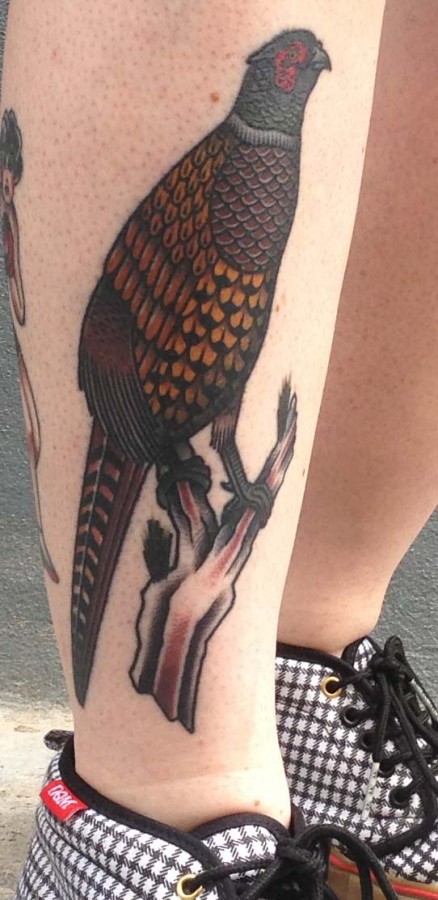 Brilliant pheasant leg tattoo
