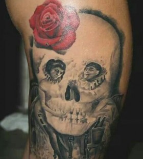 Brilliant skull tattoo by Razvan Popescu
