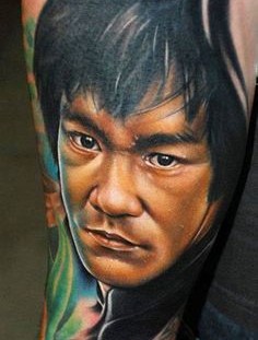 Bruce Lee tattoo by Kyle Cotterman