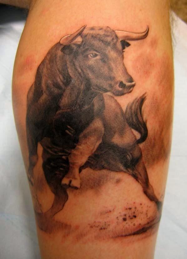 Bull tattoo by Xavier Garcia Boix