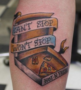 Can't stop won't stop pizza tattoo
