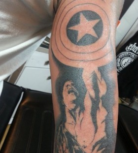 Captain america arm tattoo