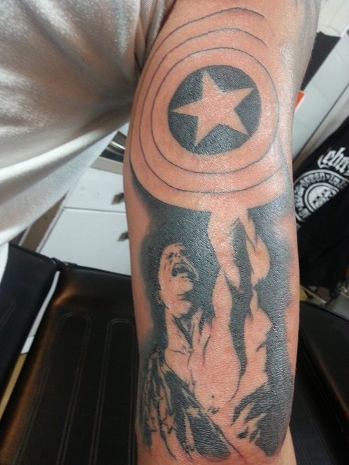 Captain america arm tattoo