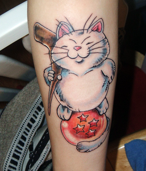 Cat from dragon ball tattoo