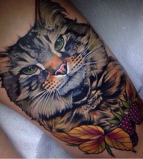 Cat portrait tattoo