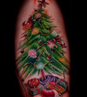 Christmas tree lovely christmas tattoo