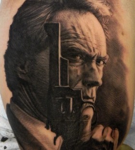 Clint Eastwood tattoo by Xavier Garcia Boix