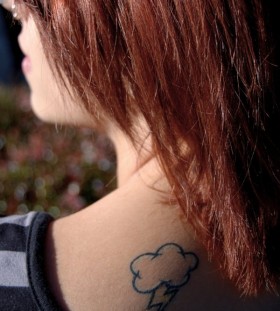 Cloud and lightning bolt tattoo
