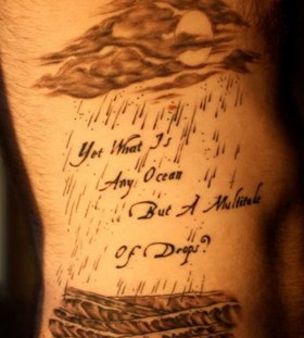 Clouds rain and quote tattoo