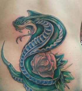 Cobra and rose tattoo