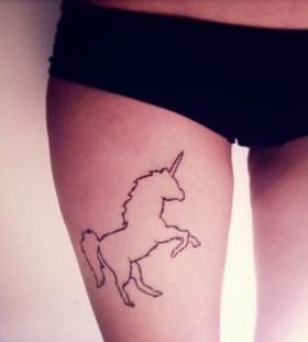 Conturus ov black leg's unicorn tattoo