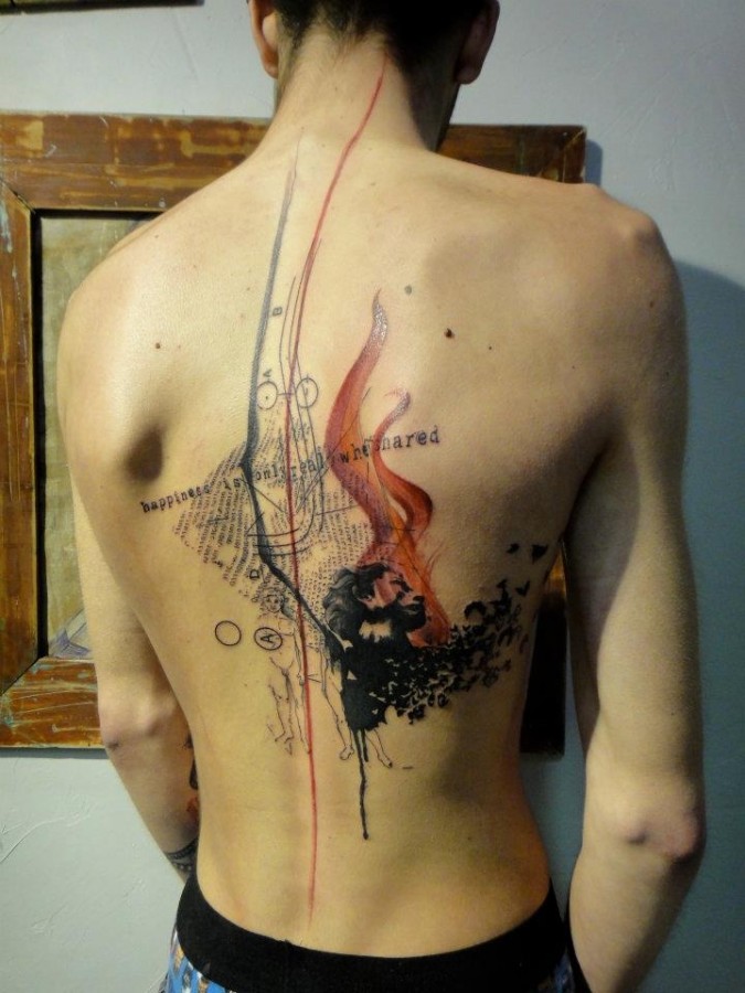Cool back tattoo by xoil