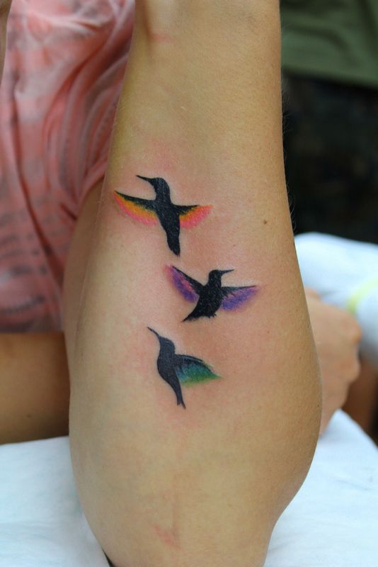 Cool birds family love tattoo