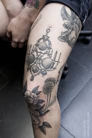 Cool chandelier leg tattoo