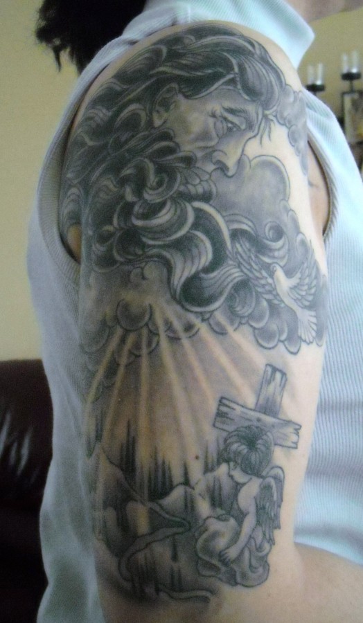 Cool cloud arm tattoo