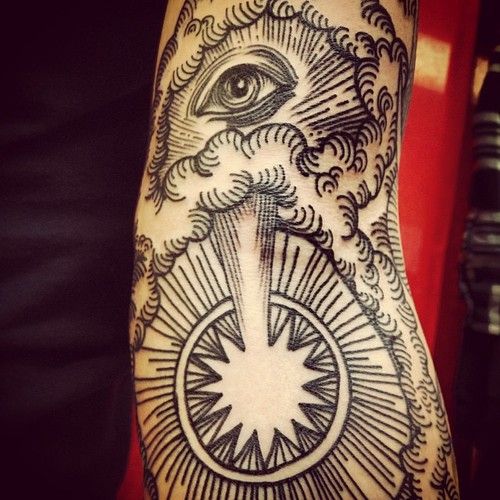 Cool eye tattoo by Eva Huber