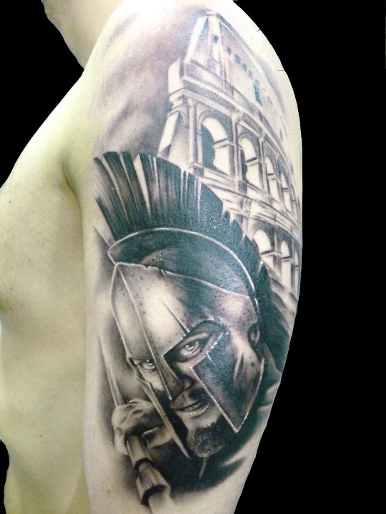 Cool gladiator arm tattoo