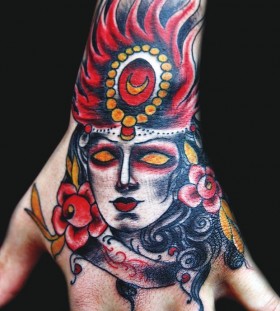 Cool hand tattoo by Eva Huber