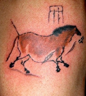 Cool horse tattoo by Jessica Brennan