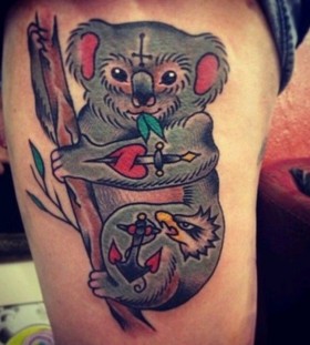 Cool koala bear tattoo